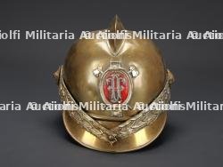 Autriche, casque en cuivre d'officier de sapeurs-pompiers volontaires, debut du XXe siecle. Austria, copper volunteer fire officer's helmet, early 20th century. — miniature 3