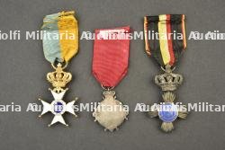 Belgique, ensemble de medailles anciennes de sapeurs-pompiers. Belgium, collection of antique firefighter medals.