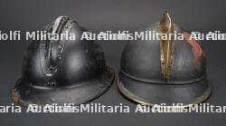 Belgique, lot de deux casques Adrian de sapeurs-pompiers. Belgium, set of two Adrian firefighter helmets. — miniature 7