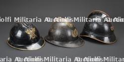 Belgique, lot de trois casques de sapeurs-pompiers. Belgium, set of three firefighter helmets. — miniature 7
