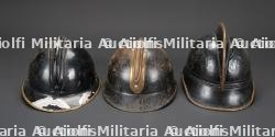 Belgique, lot de trois casques de sapeurs-pompiers. Belgium, set of three firefighter helmets. — photo 8