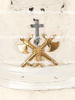 Belgique, casque de diacre ou d'aumonier des sapeurs-pompiers. Belgium, firefighter deacon's or chaplain's helmet. — miniature 4