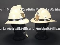 Belgique, lot de deux casques de sapeurs-pompiers de Liege. Belgium, set of two Liege firefighter helmets.