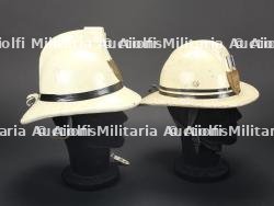 Belgique, lot de deux casques de sapeurs-pompiers de Liege. Belgium, set of two Liege firefighter helmets. — photo 3