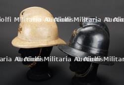 Belgique, lot de deux casques de sapeurs-pompiers de Bruxelles. Belgium, set of two Brussels firefighter helmets. — miniature 2