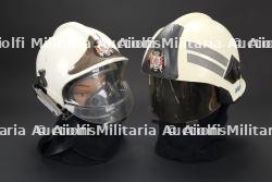 Belgique, lot de deux casques des annees 2000 des sapeurs-pompiers d'Aubange. Belgium, set of two 2000s Aubange firefighter helmets. — photo 1