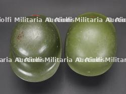 Chine, lot de deux casques de sapeurs-pompiers ou de securite civile. China, set of two firefighter or civil defence helmets. — miniature 7