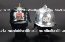 Espagne, lot de deux casques de sapeurs-pompiers. Spain, set of two firefighter helmets. — miniature 4