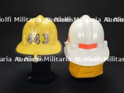 etats-Unis, lot de trois casques de sapeurs-pompiers, dont un de l'armee americaine. United States, set of three firefighter helmets, including one US Army example. — photo 7