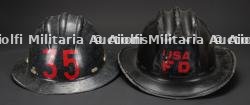 etats-Unis, lot de quatre casques de sapeurs-pompiers des annees 1960 a 1980, accompagne d'un casque francais. United States, set of four firefighter helmets from the 1960s to the 1980s, together with a French helmet. — photo 18