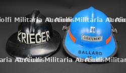 etats-Unis, lot de quatre casques de sapeurs-pompiers des etats du Sud. United States, set of four firefighter helmets from the Southern states. — photo 9