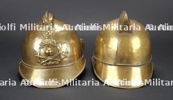 Europe, lot de trois casques de pompiers. Europe, set of three firefighter helmets. — photo 3
