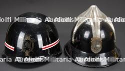 Europe centrale, lot de cinq casques de sapeurs-pompiers. Central Europe, set of five firefighter helmets. — miniature 13