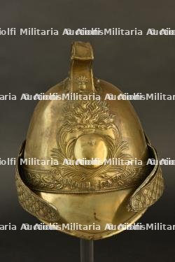 France, casque des sapeurs-pompiers de La Bathie, en Savoie. France, firefighter helmet from La Bathie, Savoy.