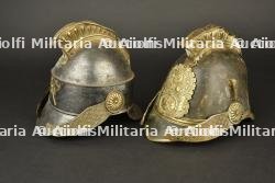 France, casquette de feu et casque de pompier en tole. France, fire cap and sheet-metal firefighter helmet. — miniature 7