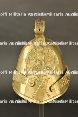 France, casque de sapeur-pompier modele 1852 de Granges-le-Bourg, en Haute-Saone. France, model 1852 firefighter helmet from Granges-le-Bourg, Haute-Saone.