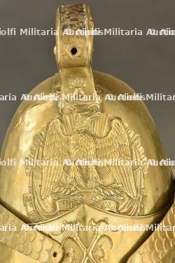 France, casque de sapeur-pompier modele 1852 de Granges-le-Bourg, en Haute-Saone. France, model 1852 firefighter helmet from Granges-le-Bourg, Haute-Saone. — miniature 12