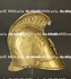 France, casque de sapeur-pompier de Puiseaux, dans le Loiret, vers 1850. France, firefighter helmet from Puiseaux, Loiret, circa 1850. — miniature 3