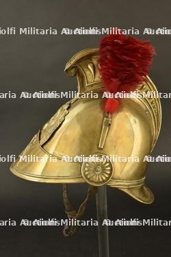 France, casque de sapeur-pompier modele 1852 d'Elbeuf. France, model 1852 firefighter helmet from Elbeuf. — miniature 8