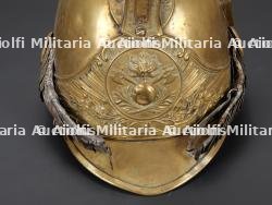 France, casque de sapeur-pompier modele 1855 de Morbecque, pres d'Hazebrouck. France, model 1855 firefighter helmet from Morbecque, near Hazebrouck. — miniature 4