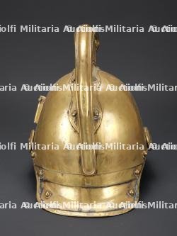 France, casque de sapeur-pompier modele 1855 de Morbecque, pres d'Hazebrouck. France, model 1855 firefighter helmet from Morbecque, near Hazebrouck. — miniature 8