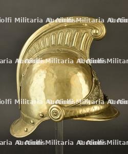 France, casque de sapeur-pompier modele 1855 de Grauves, dans la Marne. France, model 1855 firefighter helmet from Grauves, Marne. — miniature 2