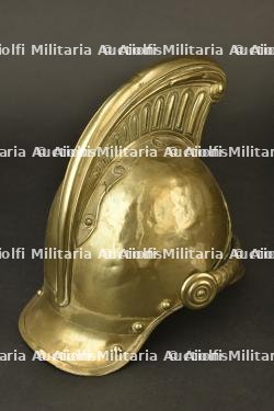 France, casque de sapeur-pompier modele 1855 de Grauves, dans la Marne. France, model 1855 firefighter helmet from Grauves, Marne. — miniature 3