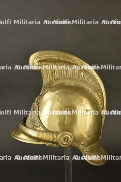 France, casque de sapeur-pompier modele 1855 de Grauves, dans la Marne. France, model 1855 firefighter helmet from Grauves, Marne. — miniature 7