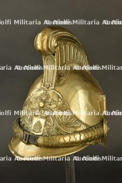 France, casque de sapeur-pompier modele 1855 de Grauves, dans la Marne. France, model 1855 firefighter helmet from Grauves, Marne. — miniature 8