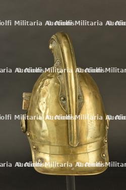 France, casque de sapeur-pompier modele 1855 de Crecy. France, model 1855 firefighter helmet from Crecy. — miniature 6