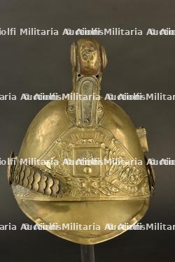 France, casque de sapeur-pompier modele 1855 de Laxou, en Meurthe-et-Moselle. France, model 1855 firefighter helmet from Laxou, Meurthe-et-Moselle.