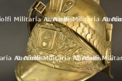 France, casque de sapeur-pompier modele 1855 de Belleme, dans l'Orne. France, model 1855 firefighter helmet from Belleme, Orne. — miniature 4