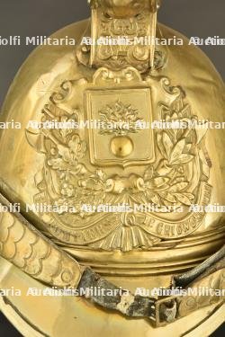 France, casque de sapeur-pompier modele 1855 de Grignoncourt, dans les Vosges. France, model 1855 firefighter helmet from Grignoncourt, Vosges. — miniature 9