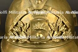 France, lot de deux casques de sapeurs-pompiers de Longwy. France, group of two firefighter helmets from Longwy. — miniature 6