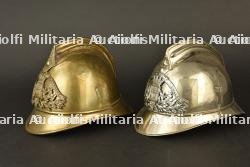 France, lot de deux casques de sapeurs-pompiers de Paris. France, group of two Paris firefighter helmets. — miniature 13