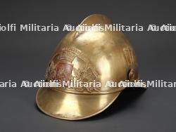 France, Moselle, casque de sapeur-pompier de Chatel-Saint-Germain. France, Moselle, firefighter helmet from Chatel-Saint-Germain.