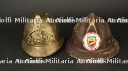 France, casques de sapeurs-pompiers de Cagnes-sur-Mer. France, firefighter helmets from Cagnes-sur-Mer.