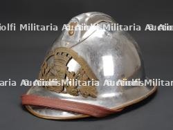 France, casque Adrian modele 1933 de sapeur-pompier d'ecordal, dans les Ardennes. France, model 1933 Adrian firefighter helmet from ecordal, Ardennes.