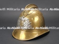 Portugal, casque en cuivre de sapeur-pompier volontaire. Portugal, copper volunteer firefighter helmet.