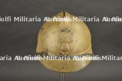 Casque Adrian modèle 1915 d'infanterie coloniale peinture moutarde