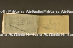 Livret de dessins d'un soldat américain sur le front français en 1917