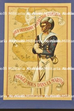 Affiche d’engagement dans la Marine pour la défense de l’Empire