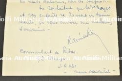 Lettre autographe du héros de la Légion, le Commandant Luis Ramirez de Ribas, ancien officier Vénézuelien, pilote et Commandant du 2-3 Etranger avec photo du fanion du bataillon — photo 5