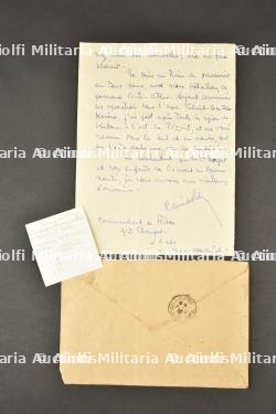 Lettre autographe du héros de la Légion, le Commandant Luis Ramirez de Ribas, ancien officier Vénézuelien, pilote et Commandant du 2-3 Etranger avec photo du fanion du bataillon — photo 6