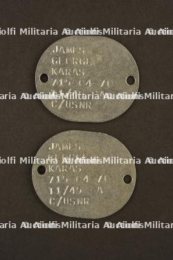 Plaques d'identité du marin James Georges Karas