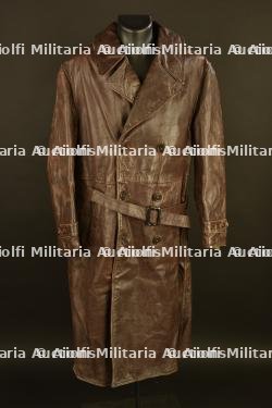 Rare manteau en cuir d'officier US fabrication war aid pour la Russie