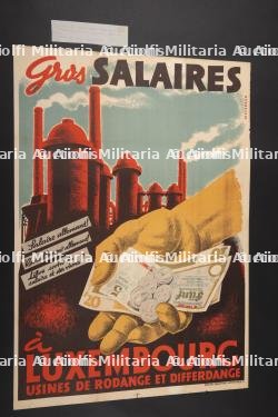 Affiche Gros Salaires à Luxembourg usines de Rodange et Differdange