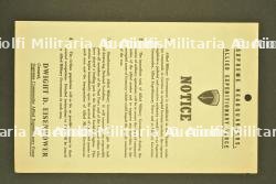 Notice n°2 For the Wehrmacht de Dwight Eisenhower émanant du Supreme Headquarters Allied Expeditionnary Force