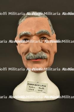 Ensemble de masques de carnaval de personnalités ayant signés les accords de Munich en 1938.