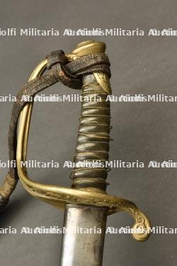 Sabre d’officier d’infanterie belge modele 1850 avec dragonne. Belgian infantry officer’s sabre, model 1850, with sword knot. — miniature 6